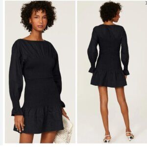 Derek Lam Collective Black Ruched Fitted Minidress Womens Size 44 Fits Size 6